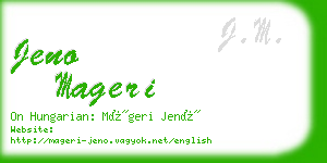 jeno mageri business card